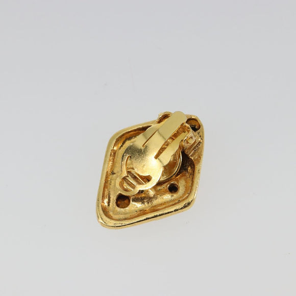 CHANEL Earring Metal Gold Tone CC Auth bs35890