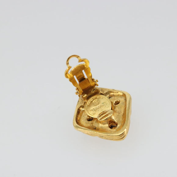 CHANEL Earring Metal Gold Tone CC Auth bs35890