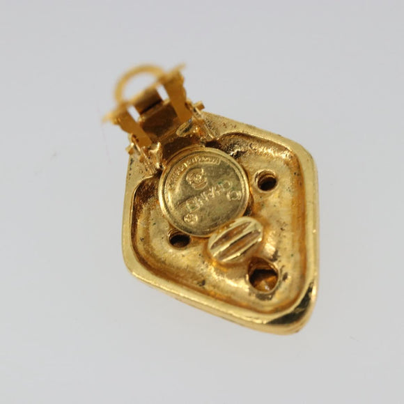 CHANEL Earring Metal Gold Tone CC Auth bs35890