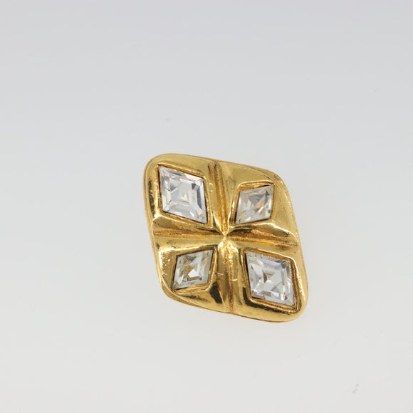 CHANEL Earring Metal Gold Tone CC Auth bs35890