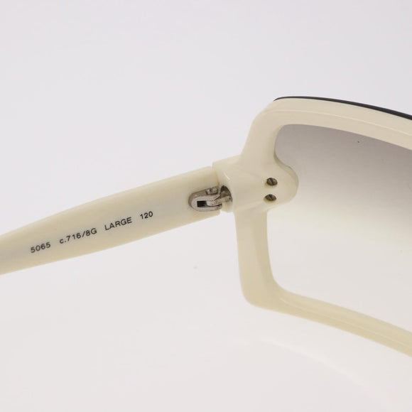 CHANEL Sunglasses plastic White CC Auth bs35891
