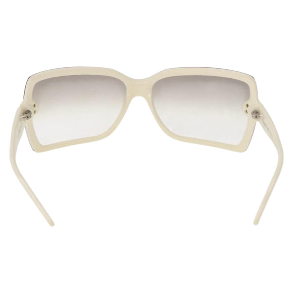 CHANEL Sunglasses plastic White CC Auth bs35891