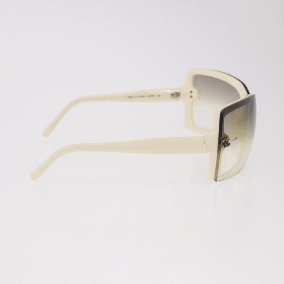 CHANEL Sunglasses plastic White CC Auth bs35891