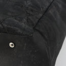 CHANEL Matelasse Hand Bag Coated Canvas Black Silver CC Auth bs35892-10
