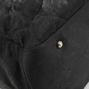 CHANEL Matelasse Hand Bag Coated Canvas Black Silver CC Auth bs35892-11