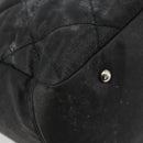 CHANEL Matelasse Hand Bag Coated Canvas Black Silver CC Auth bs35892-13