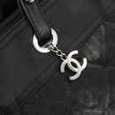 CHANEL Matelasse Hand Bag Coated Canvas Black Silver CC Auth bs35892-15