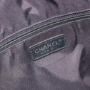 CHANEL Matelasse Hand Bag Coated Canvas Black Silver CC Auth bs35892-17