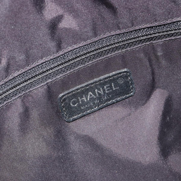 CHANEL Matelasse Hand Bag Coated Canvas Black Silver CC Auth bs35892
