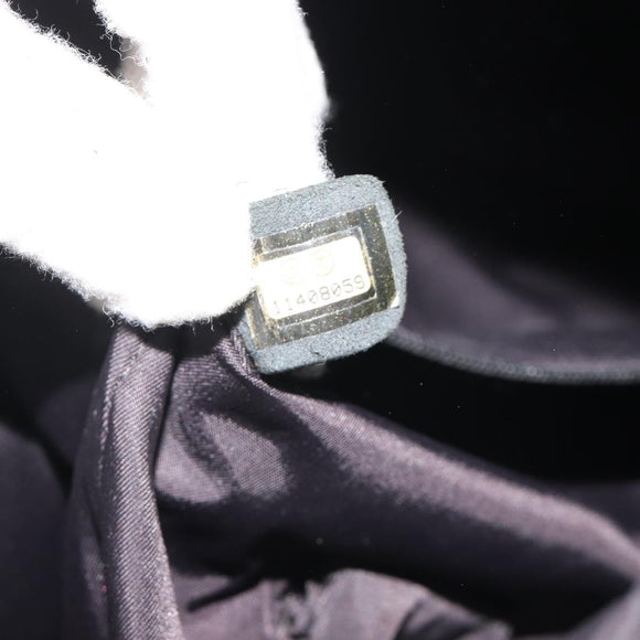 CHANEL Matelasse Hand Bag Coated Canvas Black Silver CC Auth bs35892