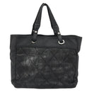 CHANEL Matelasse Hand Bag Coated Canvas Black Silver CC Auth bs35892-3