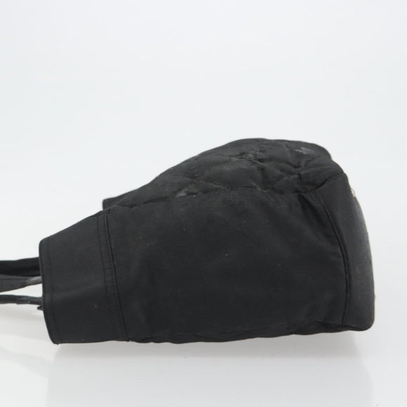 CHANEL Matelasse Hand Bag Coated Canvas Black Silver CC Auth bs35892