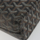 GOYARD Herringbone Clutch Bag PVC Black Silver Auth bs35893-15