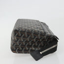 GOYARD Herringbone Clutch Bag PVC Black Silver Auth bs35893-3