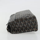 GOYARD Herringbone Clutch Bag PVC Black Silver Auth bs35893-4