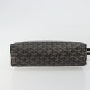 GOYARD Herringbone Clutch Bag PVC Black Silver Auth bs35893-6
