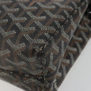 GOYARD Herringbone Clutch Bag PVC Black Silver Auth bs35893-7