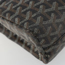 GOYARD Herringbone Clutch Bag PVC Black Silver Auth bs35893-14