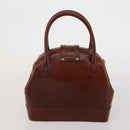 BALLY Hand Bag Leather 2 Set Brown Gold Auth bs35899-11