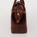 BALLY Hand Bag Leather 2 Set Brown Gold Auth bs35899-12