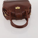 BALLY Hand Bag Leather 2 Set Brown Gold Auth bs35899-13