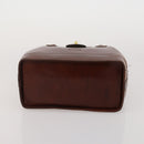 BALLY Hand Bag Leather 2 Set Brown Gold Auth bs35899-15
