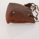 BALLY Hand Bag Leather 2 Set Brown Gold Auth bs35899-4