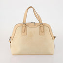 BURBERRY Boston Bag Leather Canvas 2 Set Black Beige Auth bs35900-11