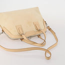 BURBERRY Boston Bag Leather Canvas 2 Set Black Beige Auth bs35900-14