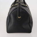 BURBERRY Boston Bag Leather Canvas 2 Set Black Beige Auth bs35900-4