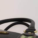 BURBERRY Boston Bag Leather Canvas 2 Set Black Beige Auth bs35900-6