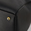 BURBERRY Boston Bag Leather Canvas 2 Set Black Beige Auth bs35900-8