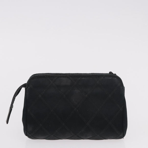 CHANEL Pouch Leather Satin Patent 3 Set Black CC Auth bs35903