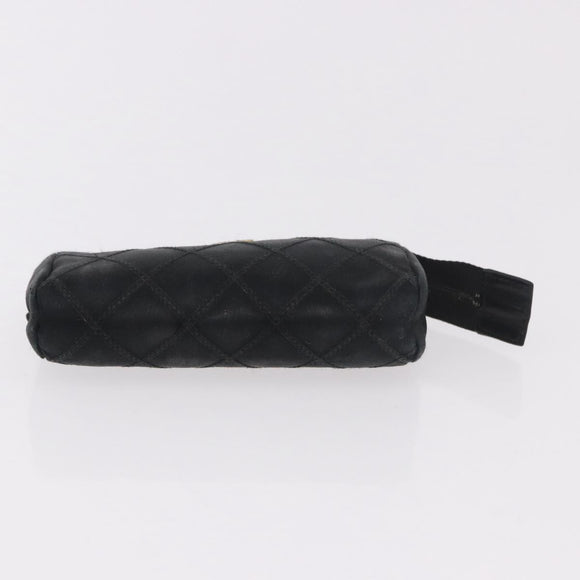 CHANEL Pouch Leather Satin Patent 3 Set Black CC Auth bs35903