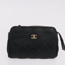 CHANEL Pouch Leather Satin Patent 3 Set Black CC Auth bs35903-9