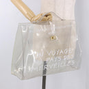 HERMES Vinyl Kelly Hand Bag Vinyl Clear Gold Auth bs35905-19
