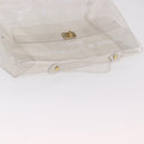 HERMES Vinyl Kelly Hand Bag Vinyl Clear Gold Auth bs35905-6
