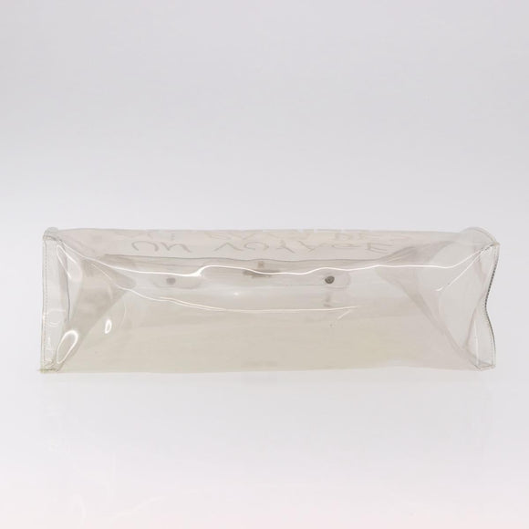 HERMES Vinyl Kelly Hand Bag Vinyl Clear Gold Auth bs35905