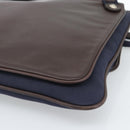 HERMES Mrs. Hippies Shoulder Bag Leather Navy Dark Brown Auth bs35909V-8