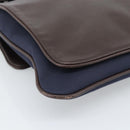 HERMES Mrs. Hippies Shoulder Bag Leather Navy Dark Brown Auth bs35909V-15