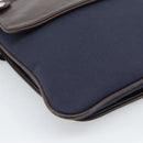 HERMES Mrs. Hippies Shoulder Bag Leather Navy Dark Brown Auth bs35909V-17