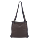 HERMES Mrs. Hippies Shoulder Bag Leather Navy Dark Brown Auth bs35909V-13