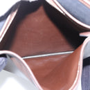 HERMES Mrs. Hippies Shoulder Bag Leather Navy Dark Brown Auth bs35909V-22
