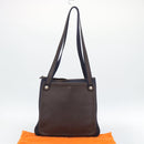 HERMES Mrs. Hippies Shoulder Bag Leather Navy Dark Brown Auth bs35909V-12