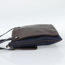 HERMES Mrs. Hippies Shoulder Bag Leather Navy Dark Brown Auth bs35909V-3