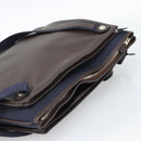 HERMES Mrs. Hippies Shoulder Bag Leather Navy Dark Brown Auth bs35909V-6
