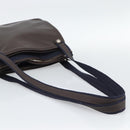 HERMES Mrs. Hippies Shoulder Bag Leather Navy Dark Brown Auth bs35909V-7
