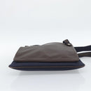 HERMES Mrs. Hippies Shoulder Bag Leather Navy Dark Brown Auth bs35909V-5
