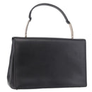 Salvatore Ferragamo Hand Bag Leather Black Silver Auth bs35910-1