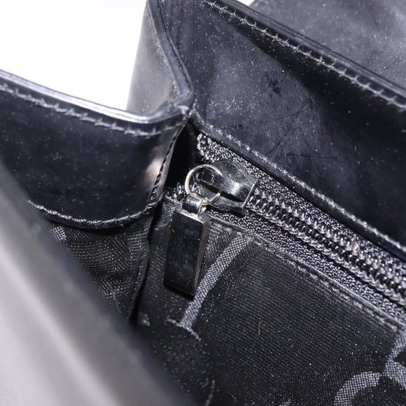 Salvatore Ferragamo Hand Bag Leather Black Silver Auth bs35910